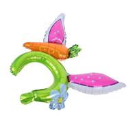 PartyKindom 10 Piezas Gorro inflable con orejas de conejo conejito Venda tocado de orejas de conejo diademas de animales de granja globos de personajes de dibujos animados película de aluminio