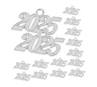 PartyKindom 100 Piezas 2025 colgante de sombrero de médico graduación para ella graduación 2025 dejar de moda hechizas oro numérico encantos para manualidades DIY 2025 encantos aleación Plata