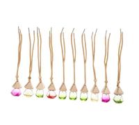 PartyKindom 10piezas Botella De Perfume Colgante Para Coche De Tapa De Madera Rellenables Para Aromaterapia Espejo Retrovisor