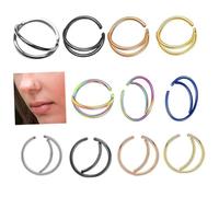 PartyKindom 11 Piezas Anillos De Nariz De Luna Joyas De Acero Inoxidable Pinzas Nariz Aro Acero Quirurgico Bijuteria Aço Inoxidável Mujer