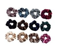 PartyKindom 12 Piezas Lazo De Pelo De Terciopelo Gomas Pelo Elásticas De Colores Lisos Accesorios Cabello Para Mujeres y Niñas Coletero Elástico Para Niña Extensible Para Fiesta o Diario Uso