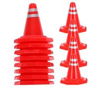 PartyKindom 12 Piezas Modelo de señal de tráfico Advertir condujo señales de Cono de Carretera de Bricolaje pequeño precaución Juguetes de Mesa de Arena Jugar Conos de trafico el plastico Rojo
