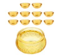 PartyKindom 1juego Adorno de Escritorio Cuenco Abundancia Cristal Amarillo Feng Shui para Sala de Estar Decoración Estable con Base Regalo de Suerte y Prosperidad