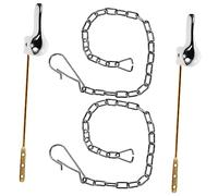 PartyKindom 2 juegos Kit de Repuesto para Manilla de Inodoro con Palanca Frontal Cadena de Flapper Resistente Accesorio para Tanque de Descarga Unidades para Reemplazo Higiénico y Duradero