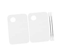 PartyKindom 2 juegos Paletas de Maquillaje Inoxidable con Espátulas para Herramienta de Manicura y Cosmética para Mezclas de Color y Pigmentos