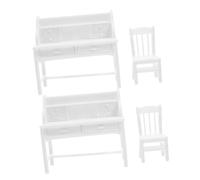 PartyKindom 2 Juegos Realistic Openable Drawers Writing Desk and Chair For Role Playing Creativity and Social Skills Miniature Houses