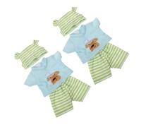 PartyKindom 2 Juegos Ropa Muñeca Conjuntos Algodón Rayas Sombrero Vestuario Juguete rol Infantil