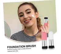 PartyKindom 2 piezas Brochas Maquillaje Polvo y Base Pelo Sintético Suave Multiusos para Difuminar y Contornear Herramienta Cosmética para Niñas y Profesionales