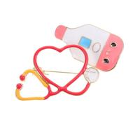 PartyKindom 2 Piezas Broche de tema médico Accesorios para enfermeras enfermero pines de mochilas broche de corazón accesorios de insignia de enfermería alfiler de moda alfiler médico aleación