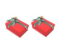 PartyKindom 2 Piezas Caja de Obsequio Navideña Caja para Guardar Regalos para Año y Recuerdos de Fiesta