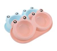 PartyKindom 2 Piezas Comedero Doble para Gatos con Base Antideslizante Diseño Forma de Resistente para Exteriores de Rosa y Azul para Perros y Gatos Callejeros