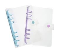 PartyKindom 2 piezas de Cuaderno de PVC Transparente con Anillas Decorativas Mauve para Oficina y Estudiantes Funda Personalizable y