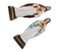 PartyKindom 2 Piezas Estatuas Católicas de Resina Decoración Religiosa para Altar Figura de Fe y Duradera para Celebración Navideña y Regalo