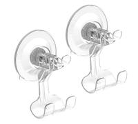 PartyKindom 2 piezas Ganchos de Succión Transparentes Multipropósito para Pared Ventana y Baño Instalación Sin Taladro Soporte Fuerte para Accesorios como Llaves y Bolsas