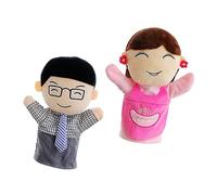 PartyKindom 2 Piezas Muñecos de Mano Familiares de Suave Títeres Interactivos Educativos para Muñecos Mamá y Papá para Cuentos y Desarrollo