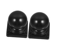 PartyKindom 2 Piezas Unidades Tapas para Postes de Valla de Hierro Negro Cubiertas Redondas Decorativas Resistente al Clima Protector de Bola para Poste Cuadrado de Adorno Exterior de Metal