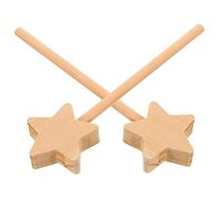 PartyKindom 2 piezas Varitas de Madera Forma de Estrella para Manualidades Palos de Hada DIY para Pintura y Graffiti para Fiestas y Actividades Creativas Infantiles