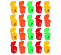 PartyKindom 20 Piezas Mini Trash Can Mini Toy Garbage Bins Small Plastic Storage Containers with Lids For Waste Sorting and Dollhouse Decoration