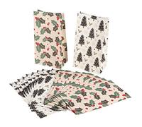 PartyKindom 20piezas Bolsa de Obsequio de Navidad para Árbol Paquete de Papel Resistentes al Aceite Bolsa de Comida Navideña Creativa de Obsequio de Papel Multicolores para Color Aleatorio