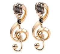 PartyKindom 2piezas Broche De Música Retro De Broche De Solapa Musical y Micrófono Clásico Accesorio De Moda Para Ropa De Hombre y Mujer Broches Temas Musicales