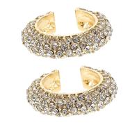 PartyKindom 2piezas Clip De Oreja De Perforación C-shaped Sin Perforación Pendientes De Presión Para Mujer De Aleación De Zinc Decoración De Joyería De Clip Oreja Para Uso Diario