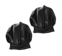 PartyKindom 2piezas Gorro De Dormir Diadema Elástica Alta Gorro De Dormir De Lado Anticaída Para Quimioterapia Negro