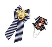 PartyKindom 2piezas Joyas De Broche De Hombro Para Hombre y Mujer Prendedores De Solapa De Estilo Académico Broches Retro Vintage Para Traje y Uniforme Accesorios De Vestir Para Diario y