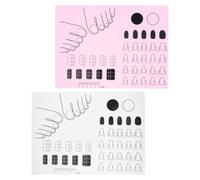 PartyKindom 2piezas Tapete De Silicona Para Uñas Tapete De Manicura Reutilizable Para Practicar Colorear Uñas Suministros De Manicura Para Principiantes