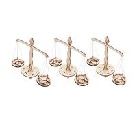 PartyKindom 3 Juegos Matemáticas Madera con Balanzas de Kit Didáctico para Medición Experimentos Científicos y Desarrollo Infantil