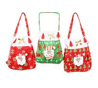 PartyKindom 3 Piezas Bolsas de Obsequio de Navidad para Dulces Bolsas de Mano Decorativas Mixtas Bonito Soporte Navideño Color Aleatorio