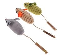PartyKindom 3 Piezas Ratones de Juguete para Gatos con Catnip Natural Juguetes de Masticar Interactivos para Gatos de Interior Kit para Ejercicio y Estimulación Mental Verde Gris Beige