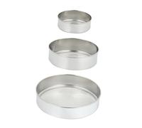 PartyKindom 3 piezas Tamices de de Malla Fina Inoxidable Coladores Manuales Prácticos para Repostería y Cocina Resistentes y Fáciles de Usar