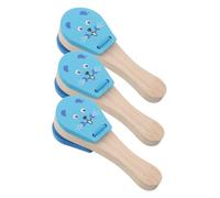 PartyKindom 3 Piezas Wooden Castanets For Animal Themed Percussion Instrument Easy Grip Noise Maker For Early Music Learning Toy Lightweight and