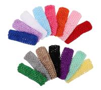 PartyKindom 30 Piezas Bandas de Pelo Tejidas Elásticas para Mujer Diademas Vintage de Crochet Suaves y Coloridas Ajustables para Fiesta Halloween y Diario