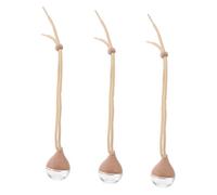 PartyKindom 3piezas Colgante De Botella De Perfume Con Forma De Gota De Agua Rellenable De Vidrio Con Tapa Para Aceites Esenciales Decoración Colgante Para Espejo De Coche Ambientador De