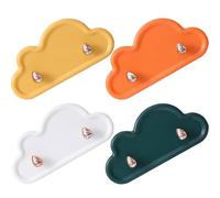 PartyKindom 4 Ganchos Adhesivos de Pared en Forma de Nube para Colgar Llaves y Toallas, Plástico Resistente, Ahorro de Espacio, Adecuado para Baño y Dormitorio