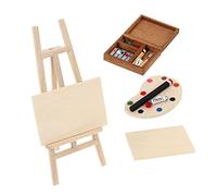 PartyKindom 4 Mini Muebles Mini Caballete Almohadilla para Pintar Mini Soporte Caballete De Pintura Mini Caballete De Madera