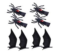 PartyKindom 4 pares Horquillas de Halloween para Clips de Pelo Araña y Demonio Pequeños Accesorios Divertidos para Fiestas de Disfraces Pasadores de No Tejida Encantador