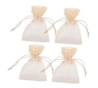 PartyKindom 4 Piezas Bolsillo Creativo Bolsas de cosméticos a de Collar pequeñas as de cordón as de San Valentin pequeña a de joyería as de ita Hilo Flameado Caqui