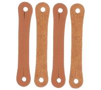PartyKindom 4 Piezas de Anillos de Dedo Clip para Controlador de Baquetas de Batería de Cuero Marrón, Fácil de Poner y Quitar, Proporciona Estabilidad para Práctica de Color Aleatorio