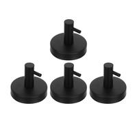 PartyKindom 4 Piezas Ganchos de Succión para Abrigos y Accesorios de Ducha, Acero Inoxidable Negro, Reutilizables y Resistentes para Optimizar Espacio en Cocina y Baño
