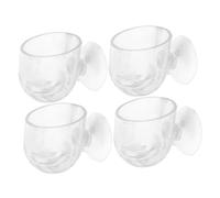 PartyKindom 4 Piezas Macetas Acrílicas para Pecera con Ventosas Soporte Colgante Transparente para Plantas Acuáticas Decoración y Jardineras Interiores para Acuarios de Agua Dulce y Salada