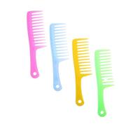 PartyKindom 4 Piezas Peine de Dientes Anchos con Mango para Hombres Peine Desenredante para Cabello Rizado para Cabello Húmedo y Seco para Mujeres