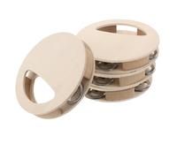 PartyKindom 4 Piezas Sonajeros de Madera sin Pintar para Instrumento Manual Sensorial DIY para Desarrollo Infantil Montessori Kit de Natural para Pintura y Educativo