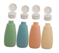 PartyKindom 4piezas Botellas De Viaje Rellenables Dispensador De Loción Champú Diseño Prueba De Fugas