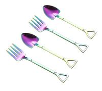 PartyKindom 4Piezas Inoxidable Cucharas Ergonómico Utensilios para Servir y Hornear Casa Resistente Corrosión y Desgaste