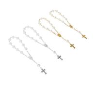 PartyKindom 4piezas para Pulsera De Niñas Cadena De Dedo De Bautismo Hecha Mano Obsequio Religioso para Comunión Boda De