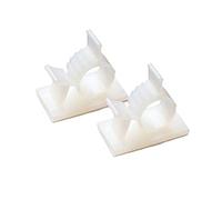 PartyKindom 50 piezas Clips de Cable Autoadhesivos Ajustables para Organización de Cables Soporte para de Tv Computadora y Gestión de con Pegatinas de Duales Color Blanco