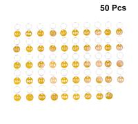 PartyKindom 50 piezas Etiquetas de Aluminio Numeradas de Identificadores de Equipaje y Llaves Placas Metálicas con Anillo para Claves Amarillo