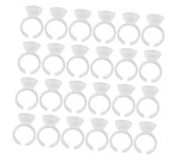 PartyKindom 500piezas Herramientas De Maquillaje Permanente Soporte Para Pegamento De Pestañas Anillo Para Paleta De Pigmentos Para Microblading y Decoración De Uñas Salones Profesionales